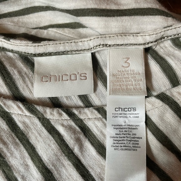 Chico’s army green and cream top - Picture 6 of 6